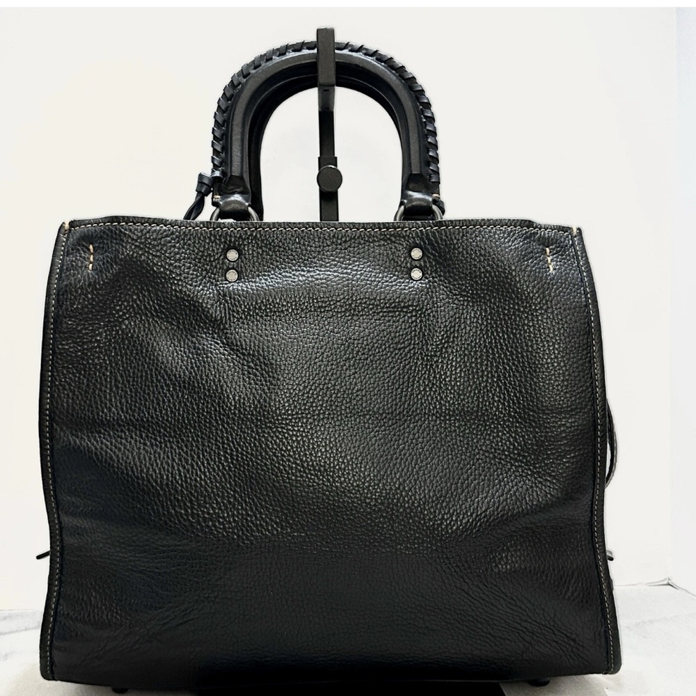 Coach Rogue 36 dark blue whipstitch double handles - Picture 3 of 16